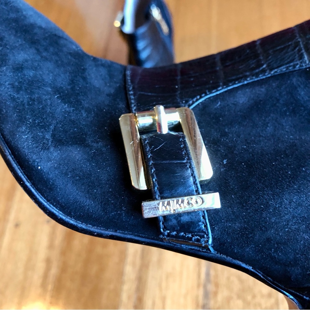 Mimco black suede and leather heeled ankle boots - Picture 6 of 8
